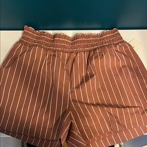 a new day High Waist Brown Striped Shorts